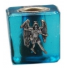 Candle holder mini cube with angel Michael