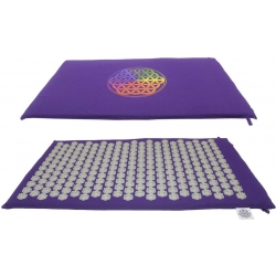 Le tapis d'acupression violet avec Fleur de vie