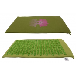Le tapis d'acupression vert olive avec Lotus