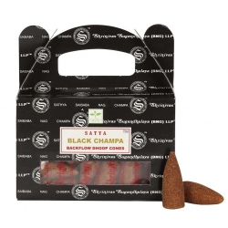 Black Champa Backflow incense cone (Satya)