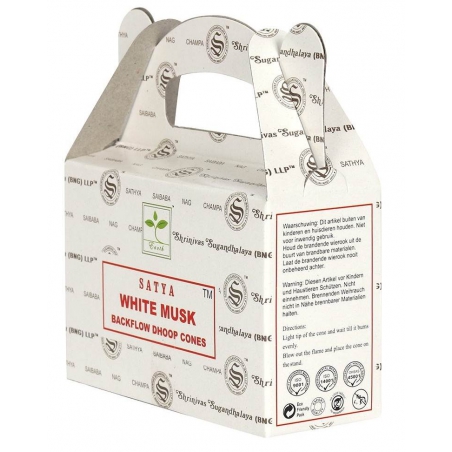 White Musk Backflow incense cone (Satya)