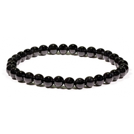 Bracelet en perles de tourmaline noire (5mm)