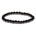 Bracelet en perles de tourmaline noire (5mm)