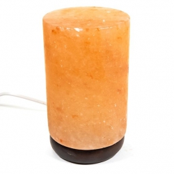 Lampe à sel Cylindre avec base en bois