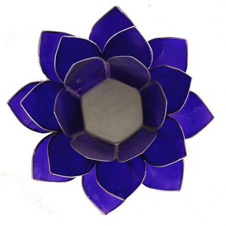 Lotus sfeerlicht - Indigo (zilverkleurige randen)
