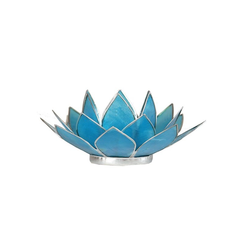 Lotus-Stimmungslicht - Aquamarin (silberfarbene Kanten)