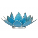 Lotus-Stimmungslicht - Aquamarin (silberfarbene Kanten)