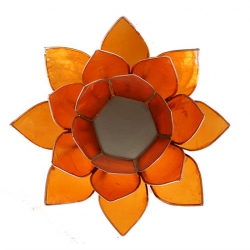 Lotus sfeerlicht - Amber oranje (zilverkleurige randen) 2