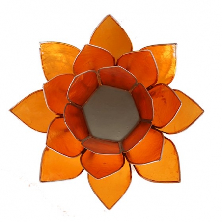 Lotus Candles burner-orange (silver-colored edges)