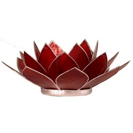 Lotus sfeerlicht - Rood (zilverkleurige randen)