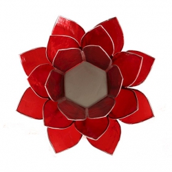Lotus sfeerlicht - Rood (zilverkleurige randen) 2