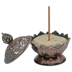 Incense burner Lotus copper colored (6.9cm)