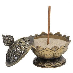 Brûle encens Lotus couleur bronze (6.9cm)