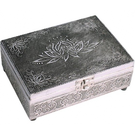Tarotbox Lotus (silberne Farbe)