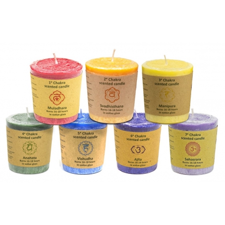 Chakra Geurkaarsen set in geschenkdoos (7 stuks)