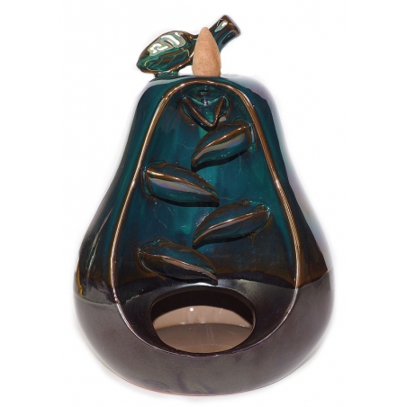 En forme de poire brûleur d'encens flux de retour bleu