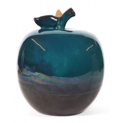 Apple shape Backflow incense burner moss green 2
