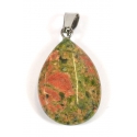 Pendentif goutte Unakite