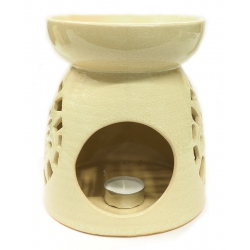 Oil burner cream coloured with ornament 2