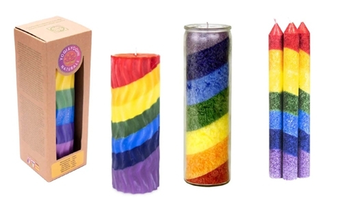 Rainbow candles